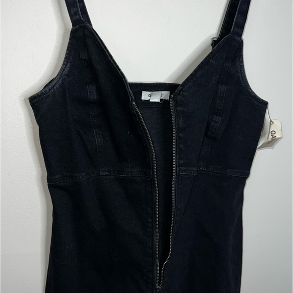 GARAGE Mini Dress Black Denim Zip Front Cotton Size Small NWT - Picture 8 of 10